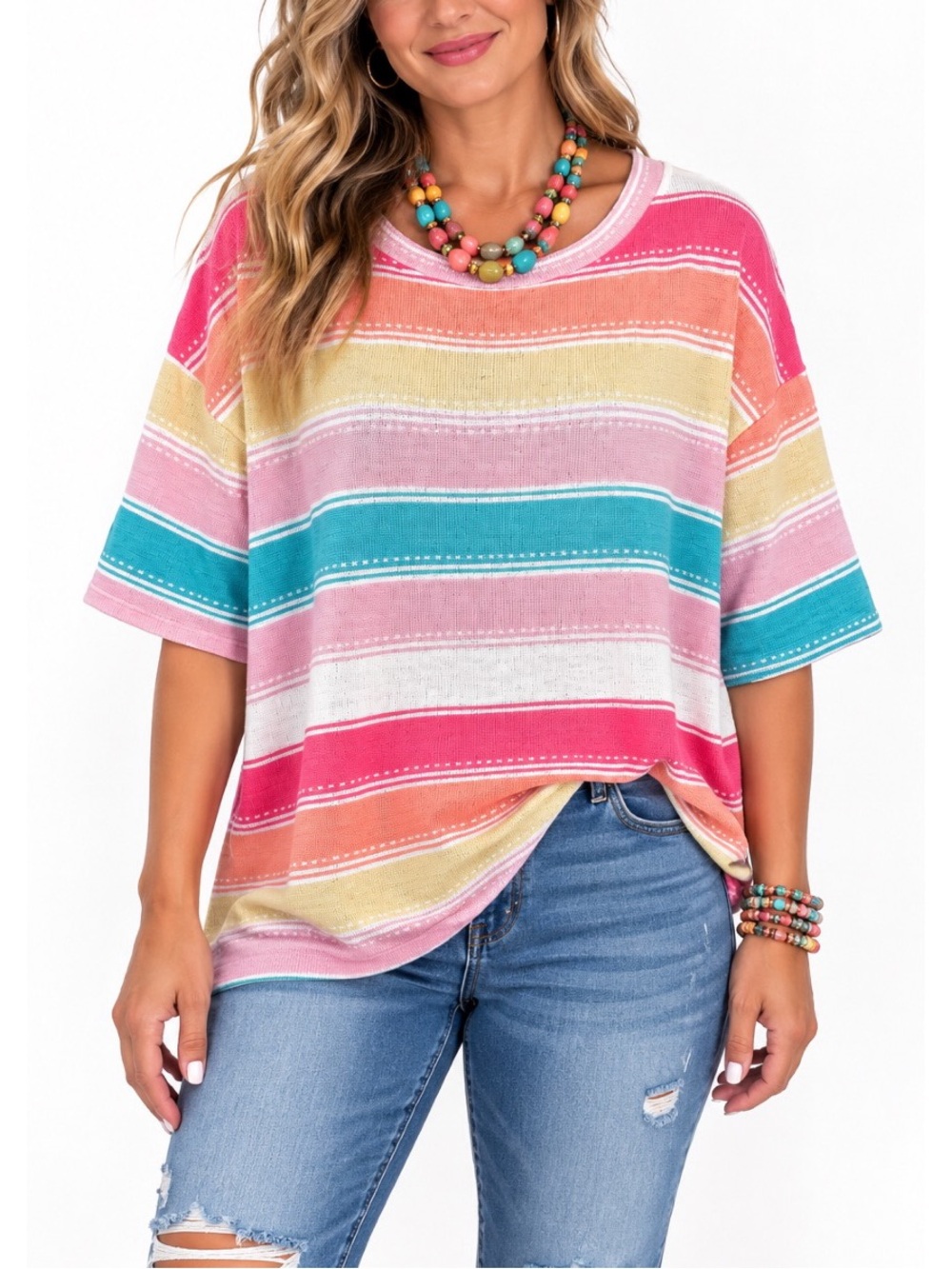 Haptics colorful striped Top